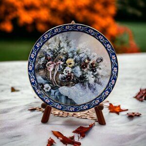 1992 Pansies by Lena Liu Basket Bouquet's Collector Plates